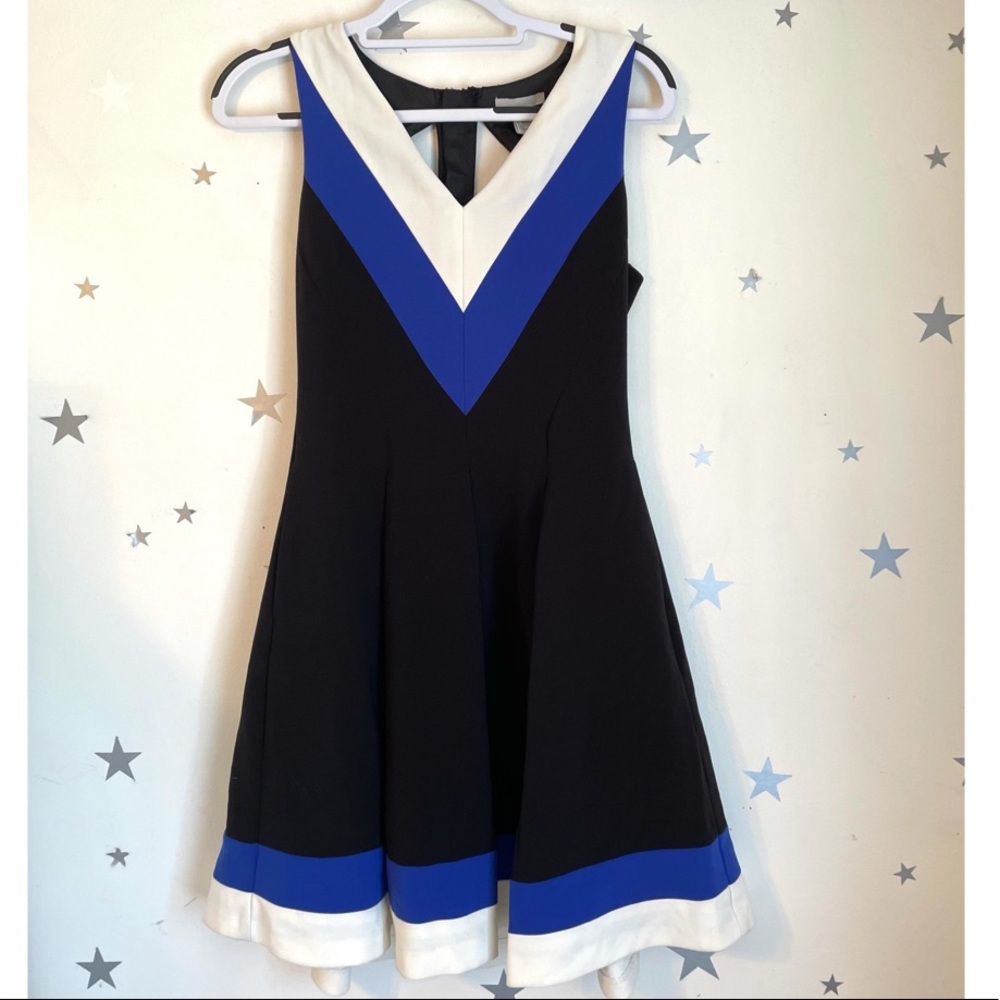 H&M Chevron Cutout Sleeveless Fit and Flare Dress